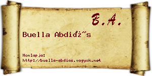 Buella Abdiás névjegykártya